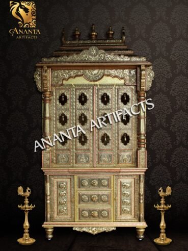 South Indian Wooden Pooja Cupboard